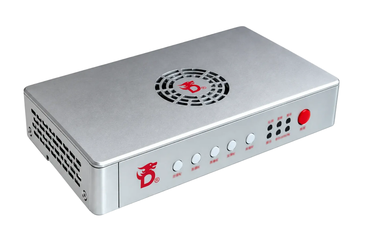 Dichen DC1A686-D3ZC DP 1.4 4K fuser, silver aluminium case with front-panel mode buttons