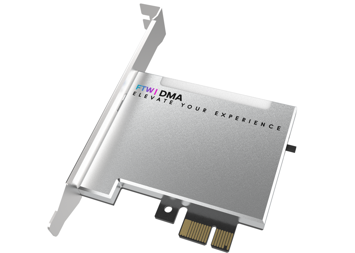 FTW DMA 75T Silver Edition Artix-7 DMA card, three-quarter view