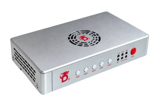 Dichen DC1A686-D3ZC DP 1.4 4K fuser, silver aluminium case with front-panel mode buttons