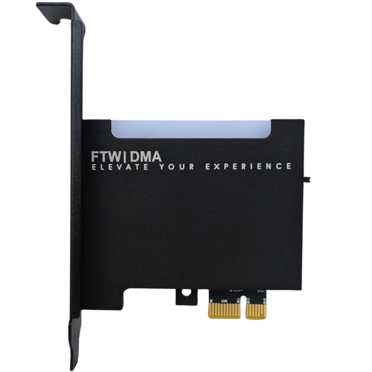 FTW DMA 75T Black Edition Artix-7 75T PCIe DMA card, front view with full-height bracket