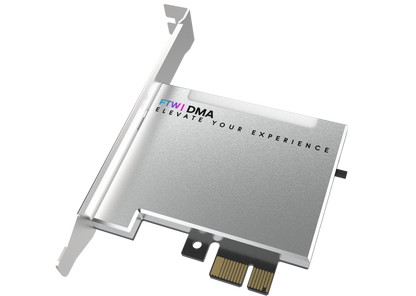 FTW DMA 75T Silver Edition Artix-7 DMA card, three-quarter view